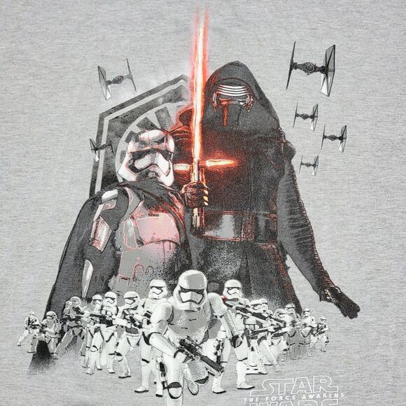 Star Wars SS Grey Unisex Tee Kylo Ren & Captain Phasma - Size XL - Picture 1 of 4